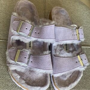 Birkenstock Lavender Fuzzy Sandals